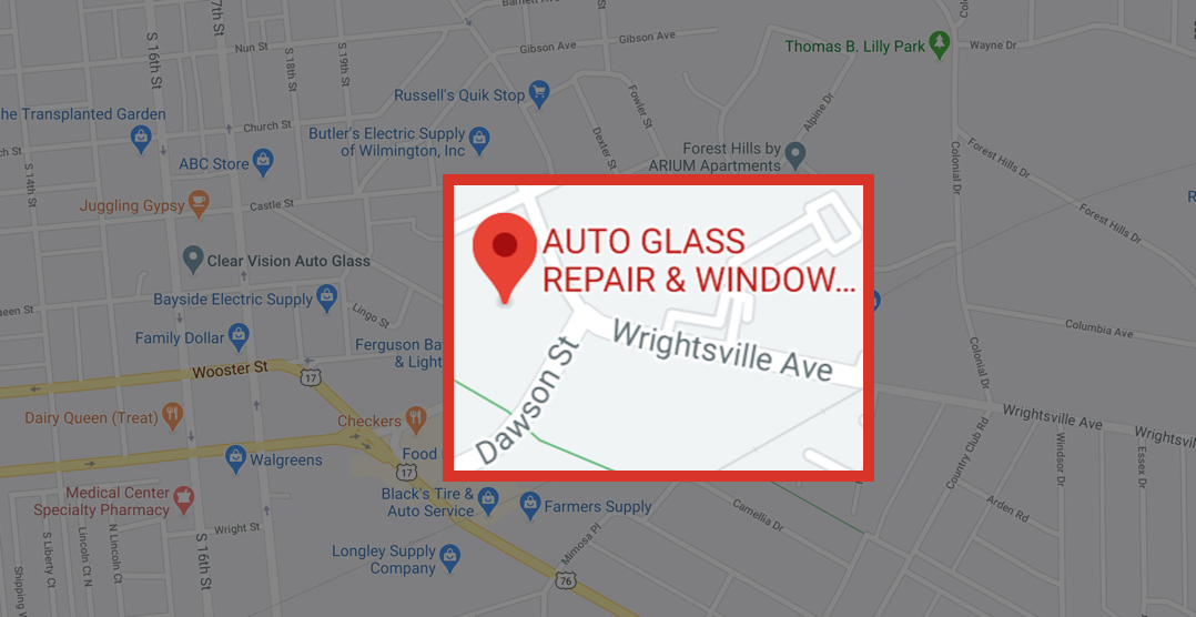 Registers Auto Glass Location on Map